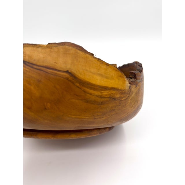 Hand-Carved 10.25" Olive Wood Live Edge Bowl – Handcrafted in Peru For Sale - Image 10 of 11