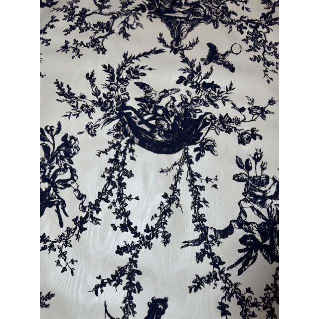 Traditional 1960’s Vintage Wallcovering Black and White With Moire Back. Josephine Howell Incorporated. Challon Pattern. 22 Rolls. For Sale - Image 3 of 8