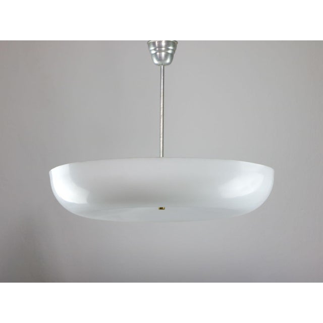 Space Age Italian Acrylic Glass and Brass Pendant Light, 1970s For Sale - Image 12 of 18