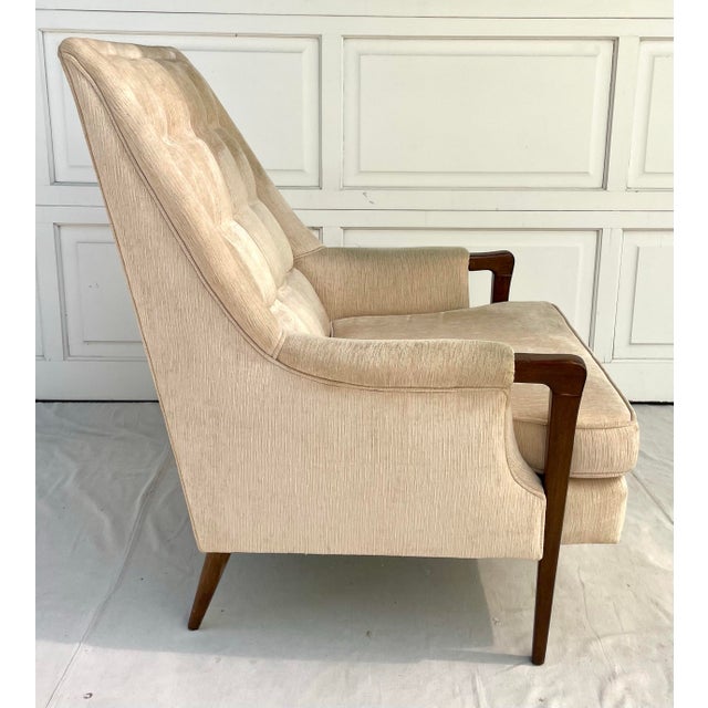 Wood High Back Lounge Chair Wood Arm For Sale - Image 7 of 12