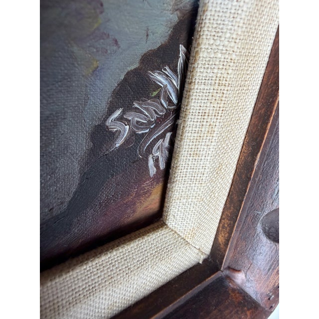 1960's Mid-Century Wine & Fruits Oil Painting on Masonite Board – Framed For Sale - Image 14 of 15
