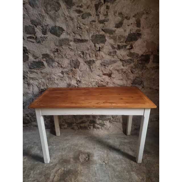 Wood Vintage French Farmhouse Table, 1950s For Sale - Image 7 of 15