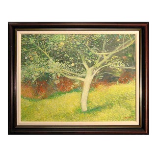Joseph Santele Country Yard #2 Original Oil Painting of a Tree For Sale