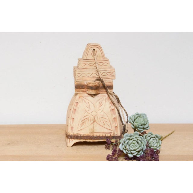 Rustic Kitchen Carved Wood Container For Sale In Los Angeles - Image 6 of 6