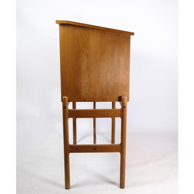 Oak Desk in the style of Henry Rosengren Hansen, 1960s For Sale - Image 10 of 14