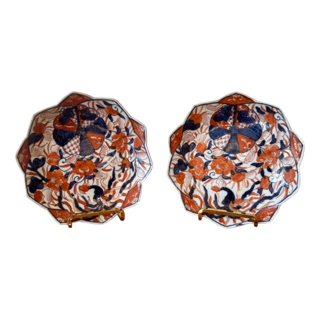 Antique Japanese Imari Plates, 1900, Set of 2 For Sale