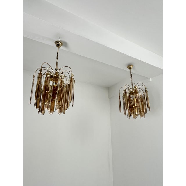 Six-Light Amber Murano Glass Chandeliers, 1960s, Set of 2 For Sale - Image 14 of 18
