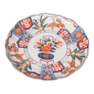 1900s Victorian Antique Imari Plate, Japanese, Hand Painted, Ceramic, Serving Dish For Sale