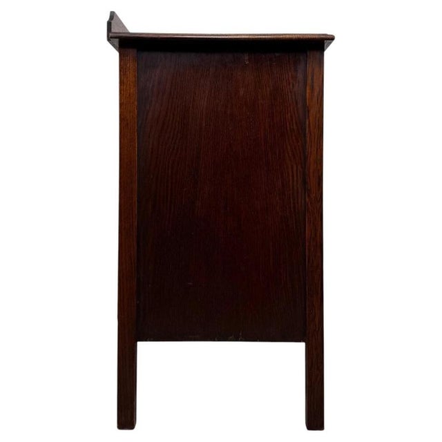 Antique Early 20th Century English Edwardian Oak Chest of Drawers For Sale - Image 6 of 12