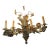 Late 19th-early 20th century bronze 5-light chandelier, French. Exuberant Rococo style with a multitude of different...