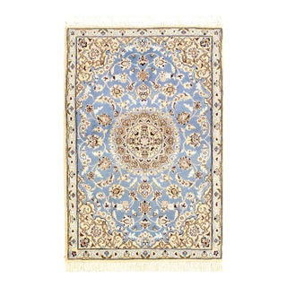Pasargad DC Fine Hand Knotted Silk & Wool Nain Rug For Sale
