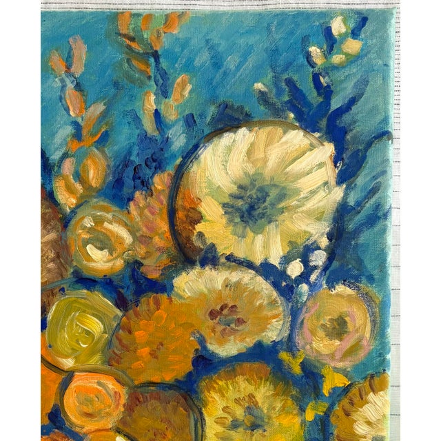 Impressionist “Blazer Bouquet” Oil on Linen by Nancy M. Vignola - For Sale - Image 3 of 7