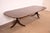 English Stickley Georgian Banded Flame Mahogany Double Pedestal Extension Dining Table | Newly Refinished For Sale - Image 3 of 14