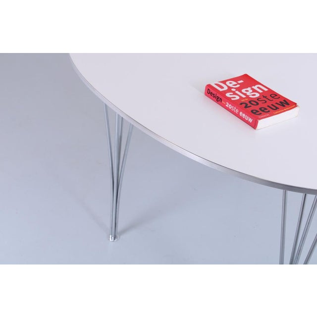 Super Ellipse White Dining Table by Bruno Mathsson and Piet Hein for Fritz Hansen, 1986 For Sale - Image 17 of 18