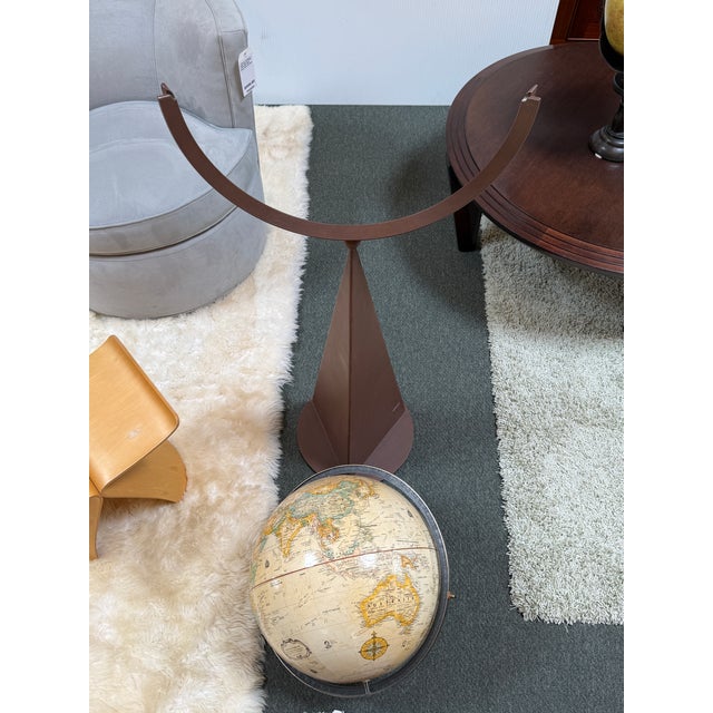 Tom Torrens Replogle World Floor Globe on Cast Metal Stand For Sale - Image 10 of 12