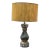 Mid-Century Atomic Black, White and Gold Table Lamp For Sale