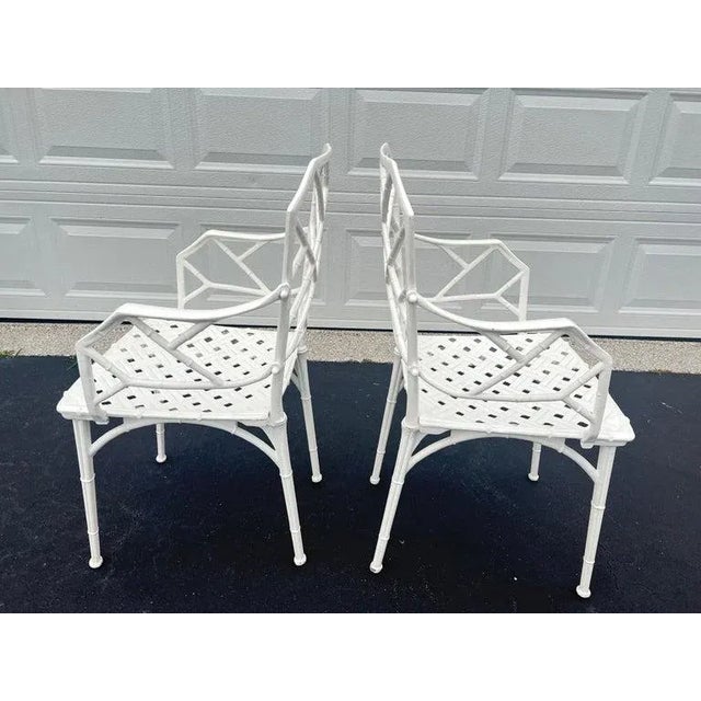 Pair of White Faux Bamboo “Calcutta” Chairs by Brown Jordan For Sale - Image 12 of 18