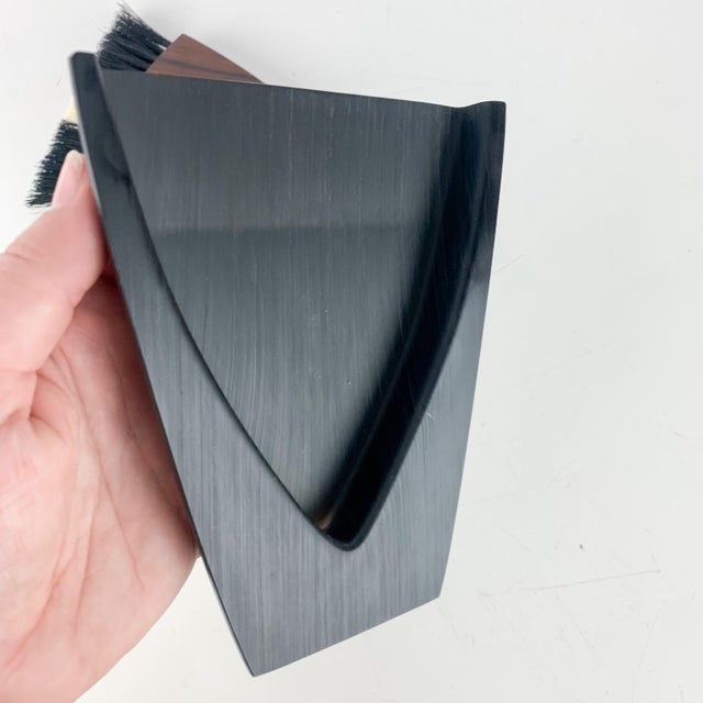 Vintage Mid Century Danish Laurids Lonborg Rosewood Acrylic Crumb Fish Brush For Sale - Image 11 of 11