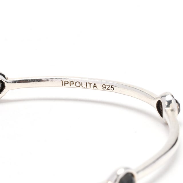 Early 21st Century Ippolita Rock Candy Hematite 5 Stone Bangle Bracelet, Sterling Silver For Sale - Image 5 of 5