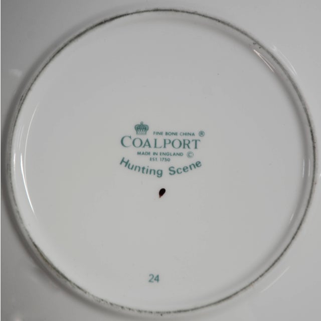 Wedgewood Coalport Hunting Scene Set of Three Bread and Butter Bone China Plates For Sale - Image 4 of 6