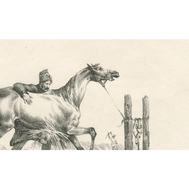 Paper After Carle Vernet, Arabian Horse & Cavalry, 1825, Lithograph For Sale - Image 7 of 9