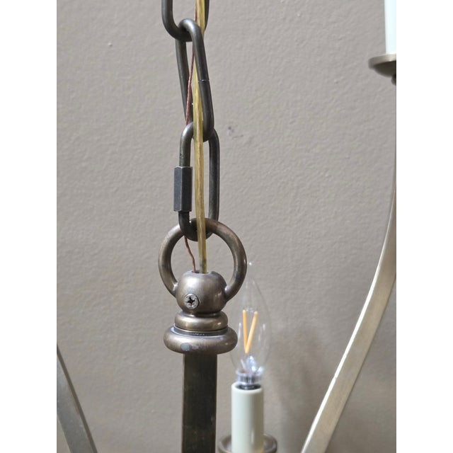 Late 20th Century Sleek Modern Patinated Brass 12 Arm Chandelier Attributed to Hart Associates For Sale - Image 5 of 8