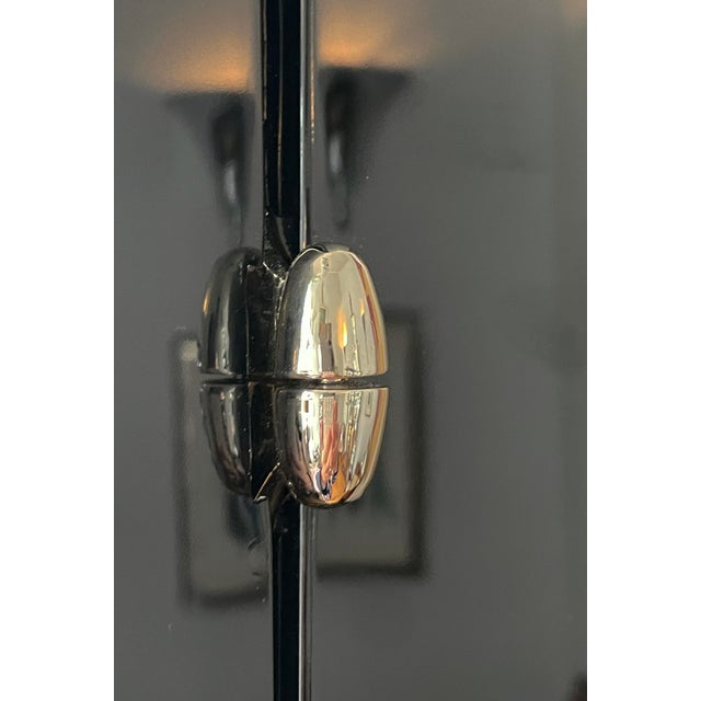 French Art Deco Cabinet in Walnut with Black Lacquer, 1920s For Sale - Image 9 of 15