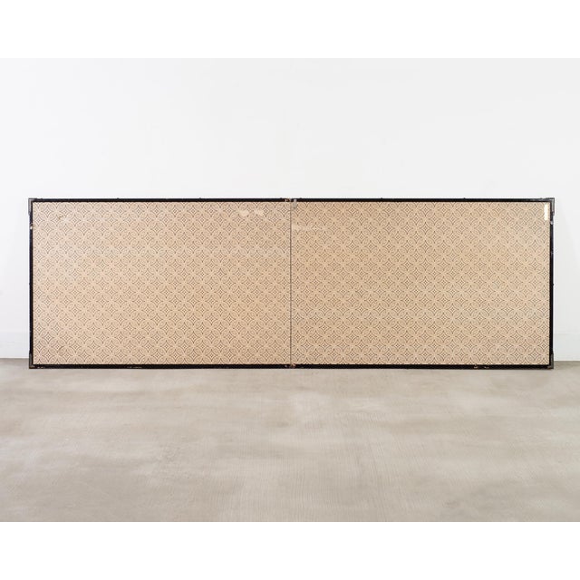 Japanese Taisho Two-Panel Landscape Screen Traveler Waystation For Sale - Image 18 of 18