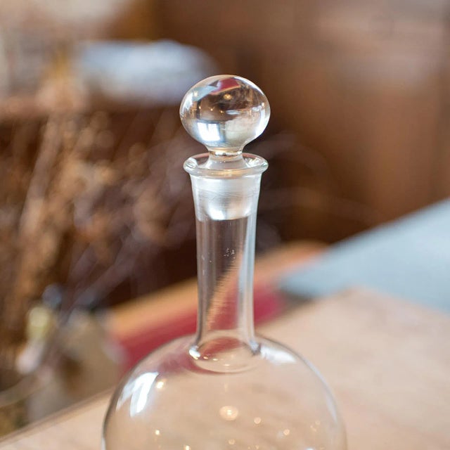 Glass 1960's Vintage Medium Body Wine Decanter For Sale - Image 7 of 11