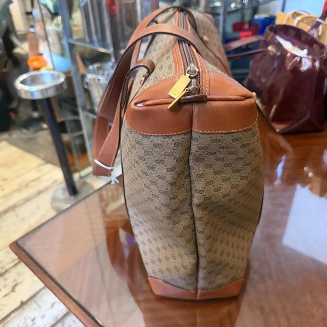 Contemporary A 2000s Vintage Gucci Micro Gg Monogram Beige and Brown Coated Canvas Hand-Bag 7 For Sale - Image 3 of 18