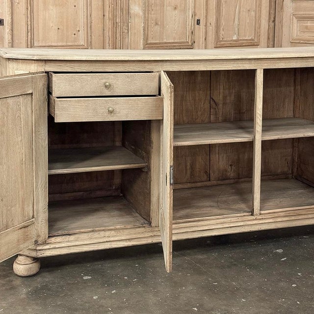 Antique Rustic European Stripped Oak Buffet ~ Credenza For Sale - Image 14 of 18