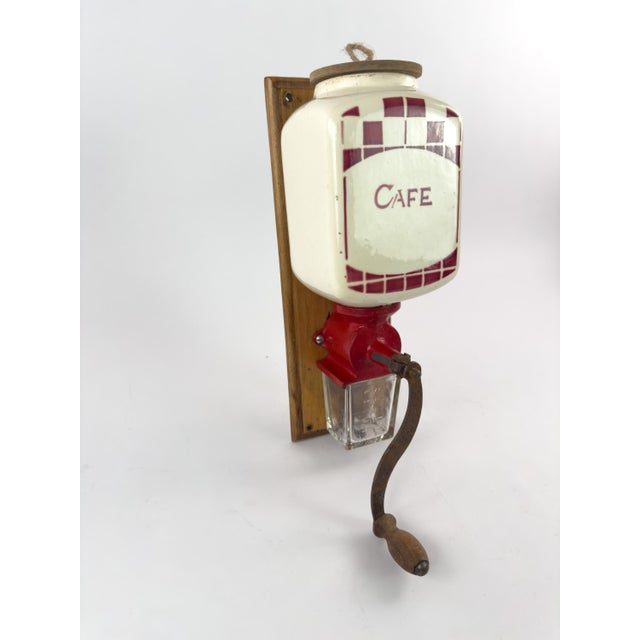 Vintage French Dalto Wall-Mounted Coffee Grinder, Peugeot Frères Mechanism, C. 1930–1950 For Sale - Image 4 of 15