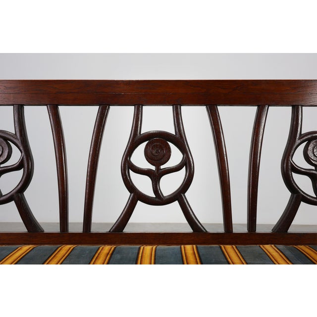 Vintage Art Deco Belgian Bench in Oak, 1920s For Sale - Image 12 of 14