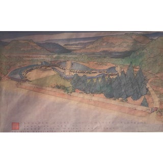 1990s Frank Lloyd Wright Boulder House for Charles Klotsche Poster For Sale