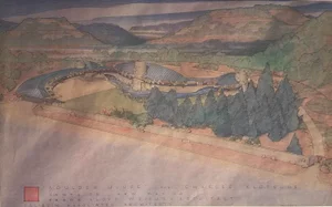 1990s Frank Lloyd Wright Boulder House for Charles Klotsche Poster