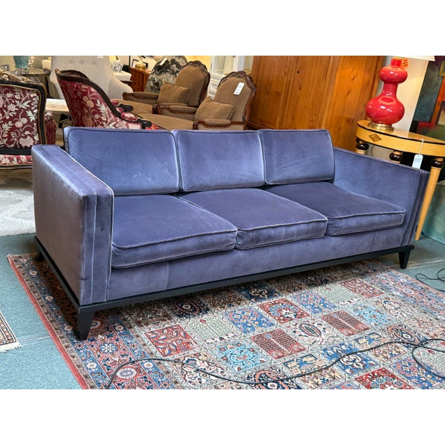 Eggplant Donghia Hudson Sofa in Holly Hunt Velvet For Sale - Image 8 of 12
