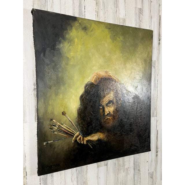 Traditional Frustrated Artist Oil on Canvas For Sale - Image 3 of 12