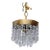 Vintage Brass Embossed Crystal Chandelier With Cascading Swedish Cut Prisms For Sale