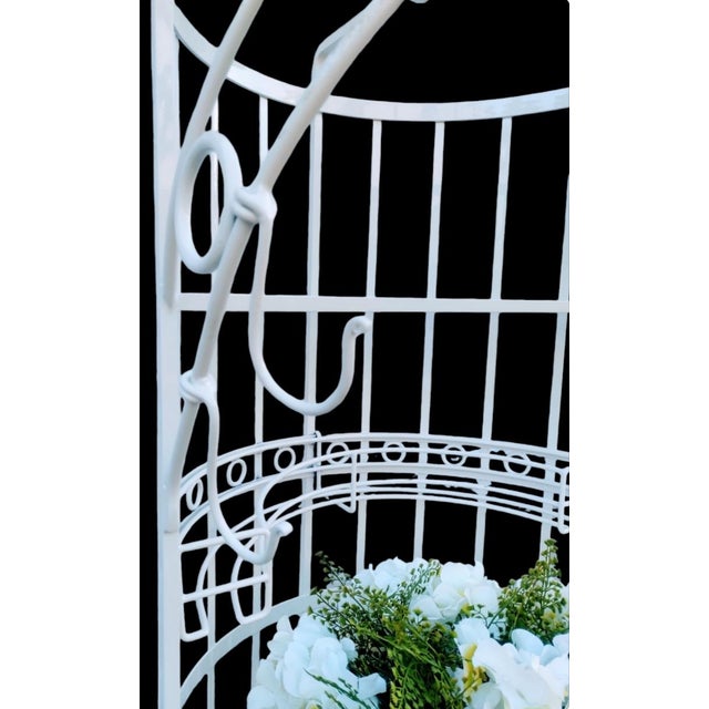 Vintage Massive Lacquered Iron Marble White 28 Bottle Freestanding Pagoda Top Wine Rack Holder For Sale - Image 9 of 9