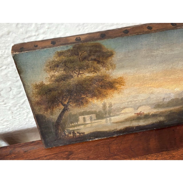 Small 17th or 18th Century Idyllic Landscape, After Claude Lorrain For Sale - Image 6 of 11