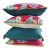 Vibrant Cottagecore Charm: Hana Chess in Ruby + Romo Miro in Beijing Blue + Down-Feather Filled Pillows = a Set of 4 For Sale