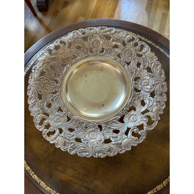 Rustic European Vintage Solid Brass Italian Tazza or Pedestal Bowl For Sale - Image 3 of 7