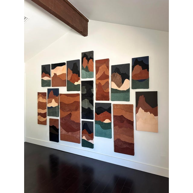 2020s "Night Sky, Sedona" Abstract Leather Landscape Artwork For Sale - Image 5 of 6