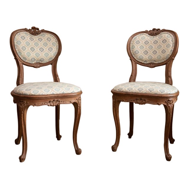 Pair of Early 19th Century French Salon Chairs New Upholstery For Sale