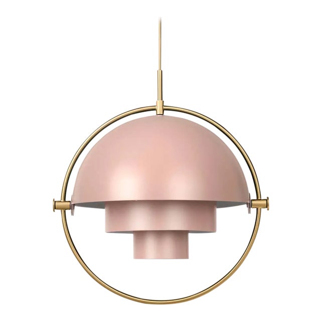 Louis Weisdorf 'Multi-Lite' Pendant Lamp in Rose and Brass For Sale