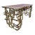 Double-Sided Console in Chrome-Gold Steel and Briar Top, 1980s For Sale - Image 4 of 7