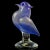 Beautiful vintage Murano hand blown cobalt blue and gold flecks Italian art glass bird on clear pedestal sculpture....