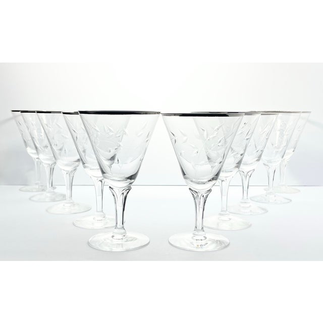 Fostoria “Bridal Belle” Set of 10 Water Glasses 6 1/4” 10oz Signed Good condition. No chips, cracks, or fleabites. Height...