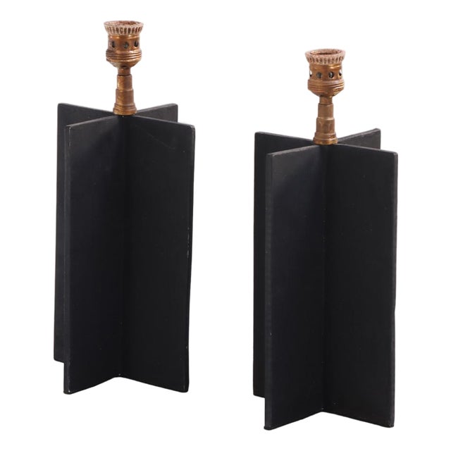 Iron Table Lamps in the Manner of Jean-Michel Frank - a Pair For Sale