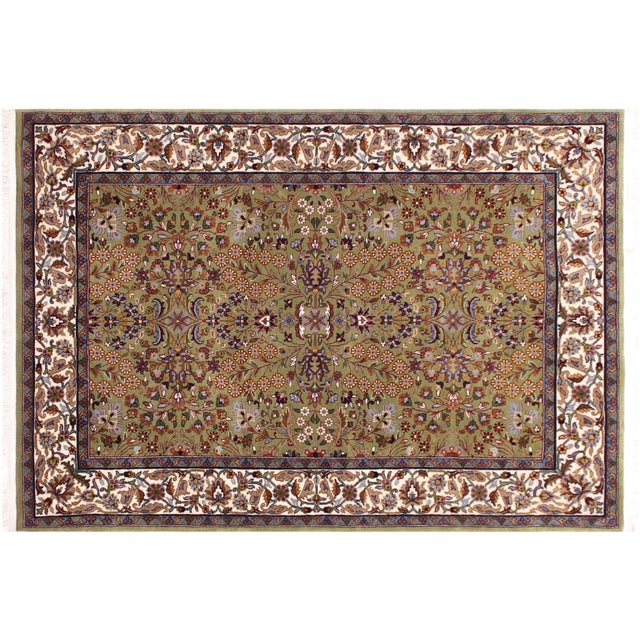 Turkish Antique Hereke Wool & Silk Rug - 4'0''x6'0'' For Sale - Image 10 of 10